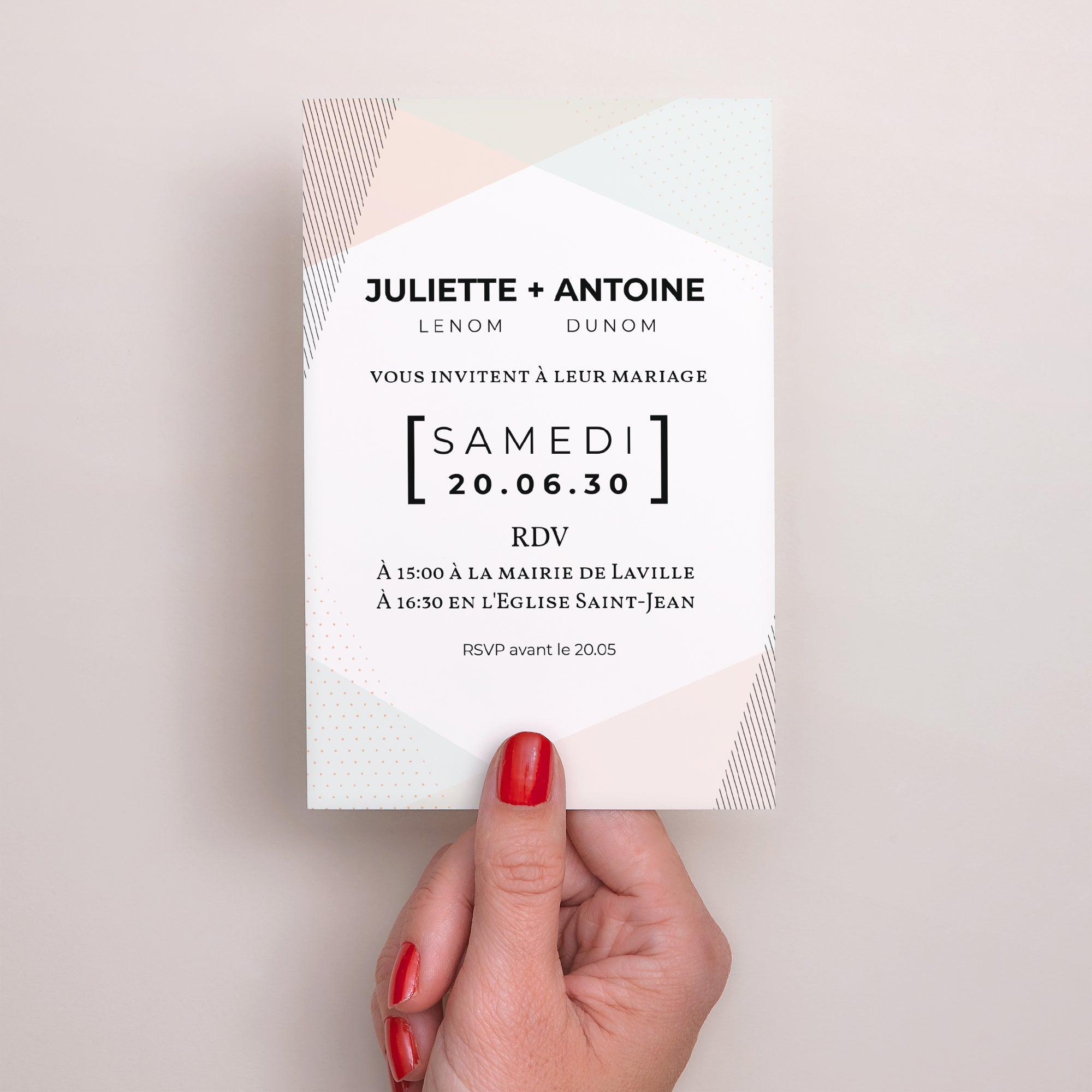 Faire-part Mariage Portrait Style cubiste photo N° 2