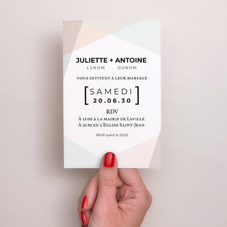Faire-part Mariage Portrait Style cubiste