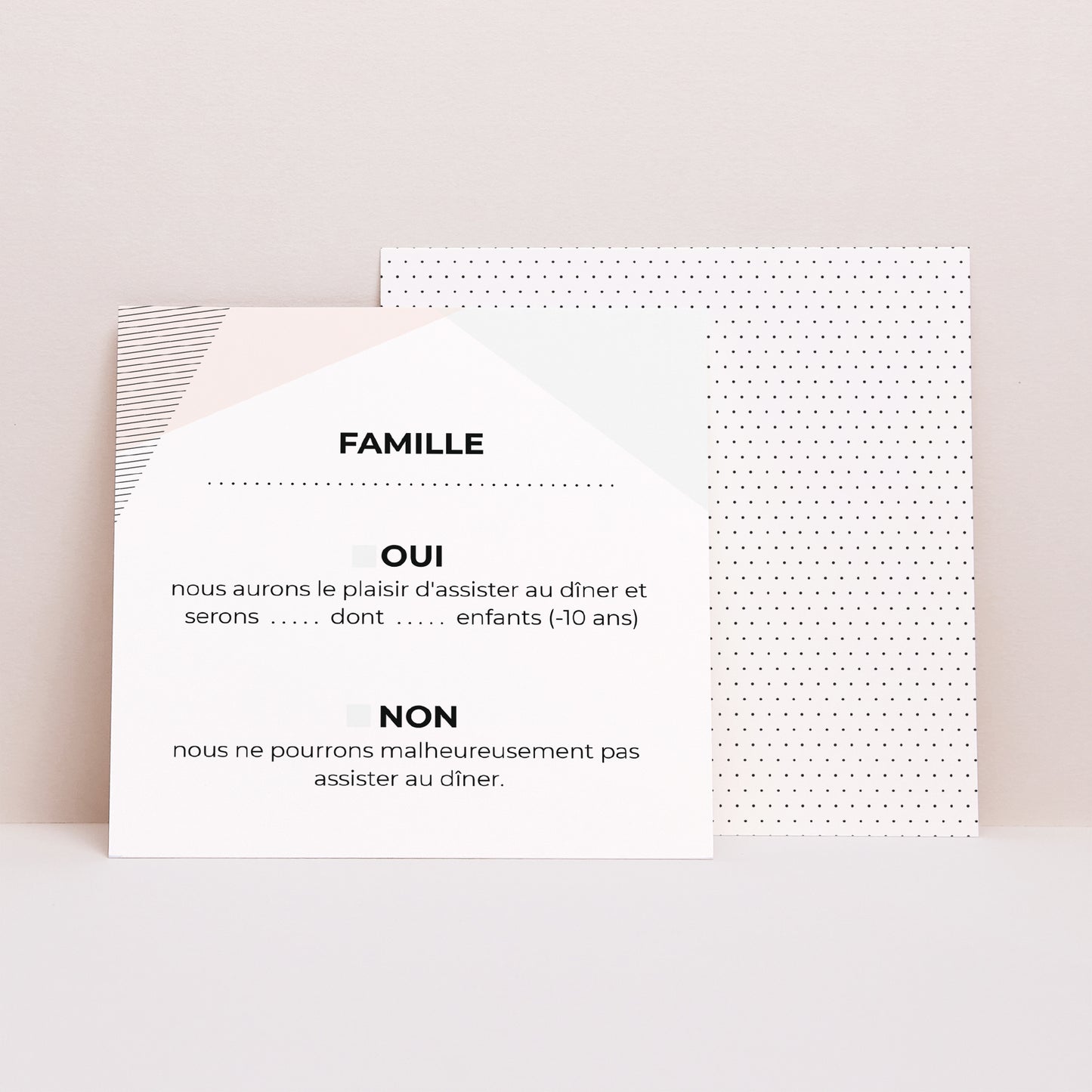 Carton réponse Mariage Carré Style cubiste photo N° 1