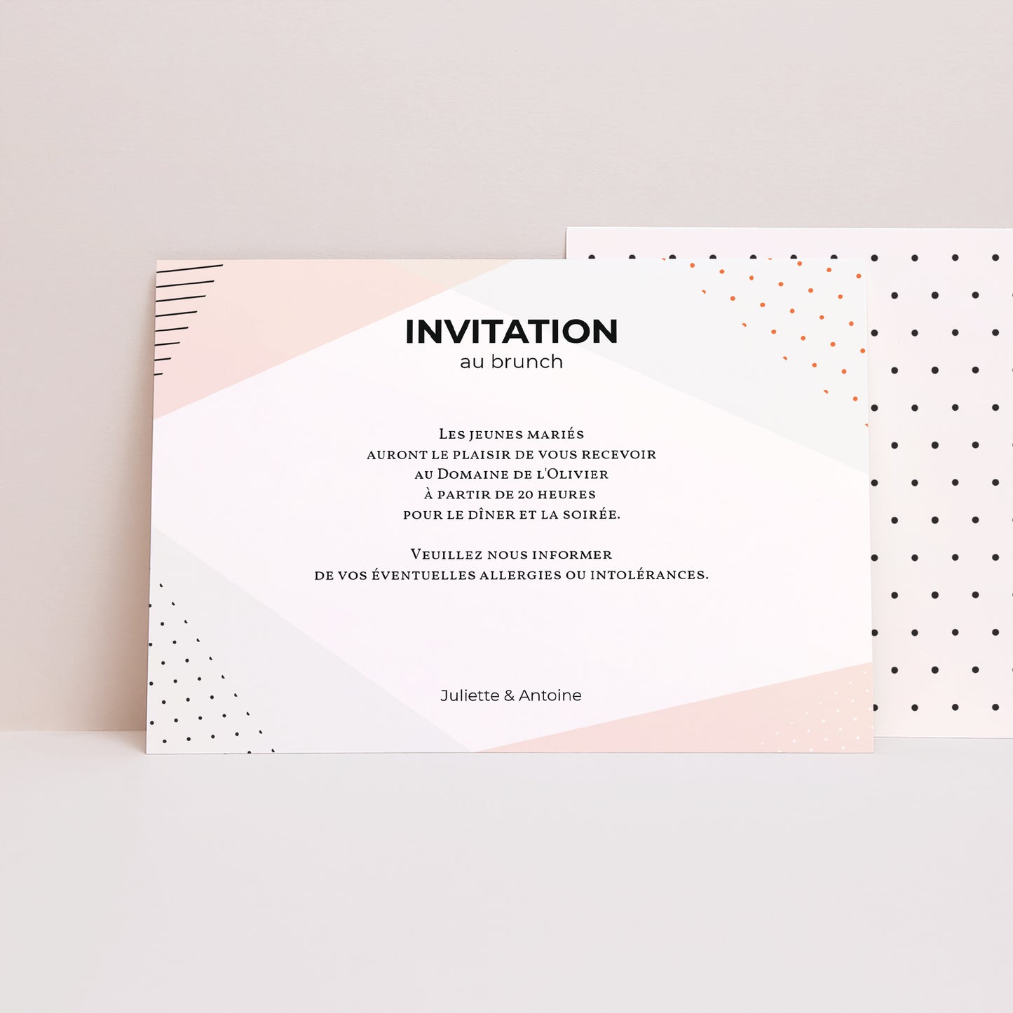 Invitations Mariage Portrait Style cubiste photo N° 1