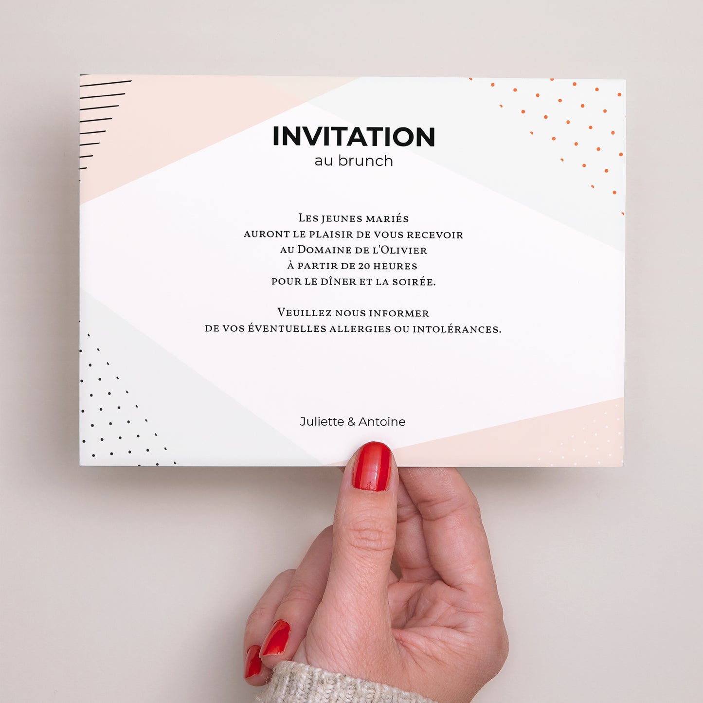 Invitations Mariage Portrait Style cubiste photo N° 3