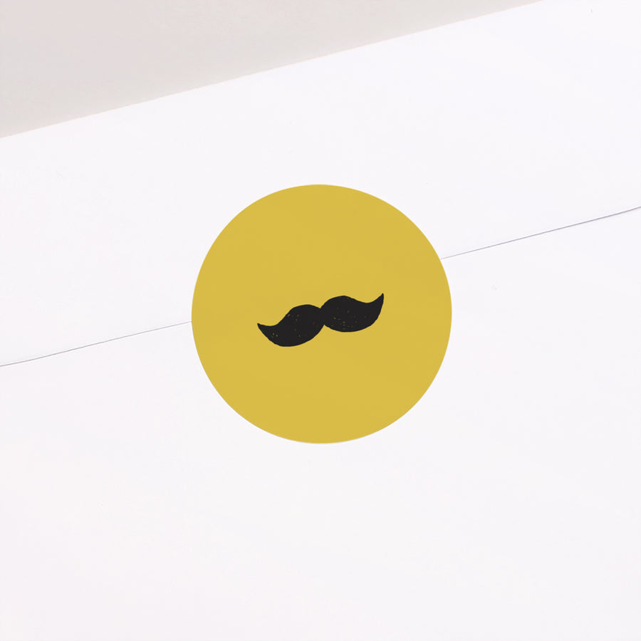 Sticker Naissance Rond Moustache & petits pois photo