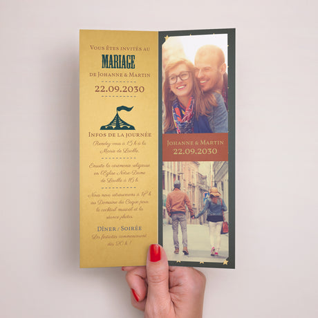 Faire-part Mariage Marque-page photo Fête foraine