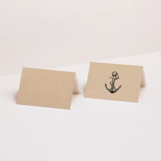 Marque-place Mariage 2 volets Ancre Marine photo