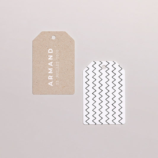 Etiquette perforée Naissance Fanion Fait Maison photo