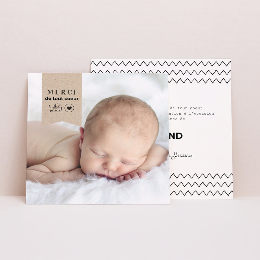 Remerciements Naissance Carré Fait Maison photo