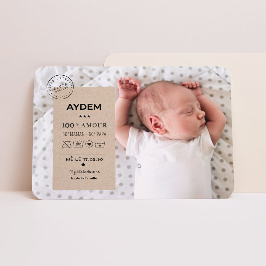 Faire-part Naissance Paysage, bords arrondis Fait Maison photo