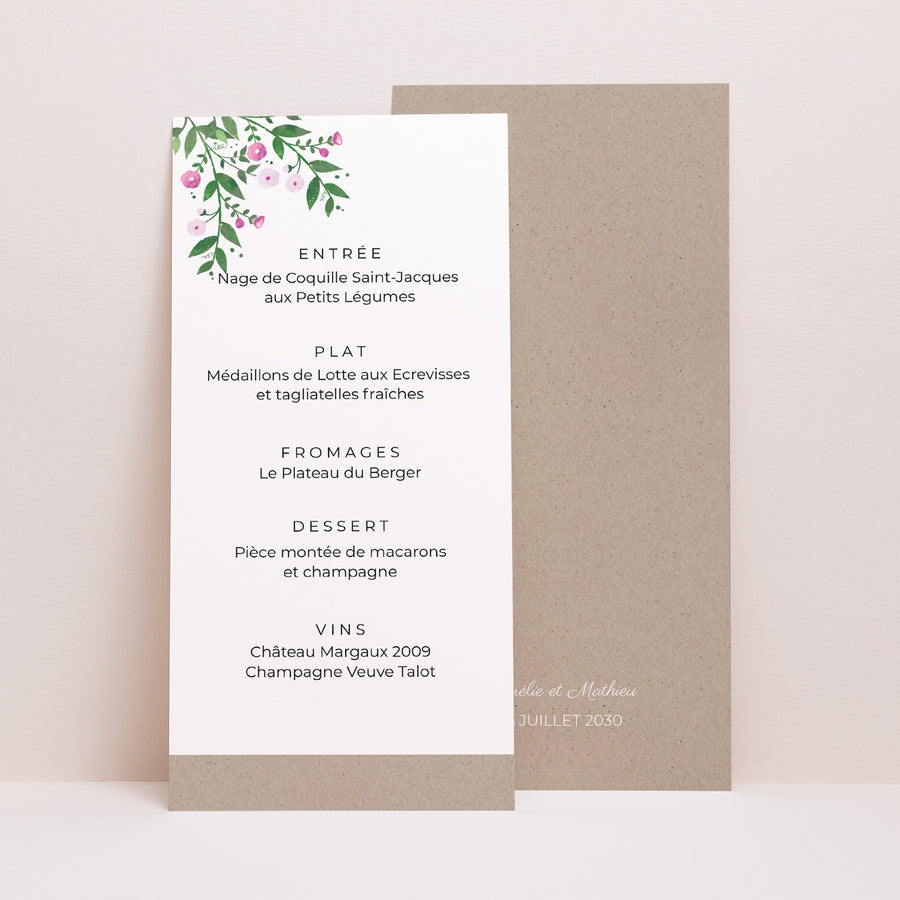 Menu Mariage Panoramique portrait Nature en fête photo