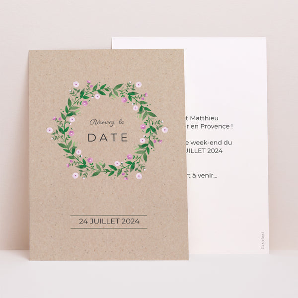 Save the date Mariage Portrait Nature en fête photo