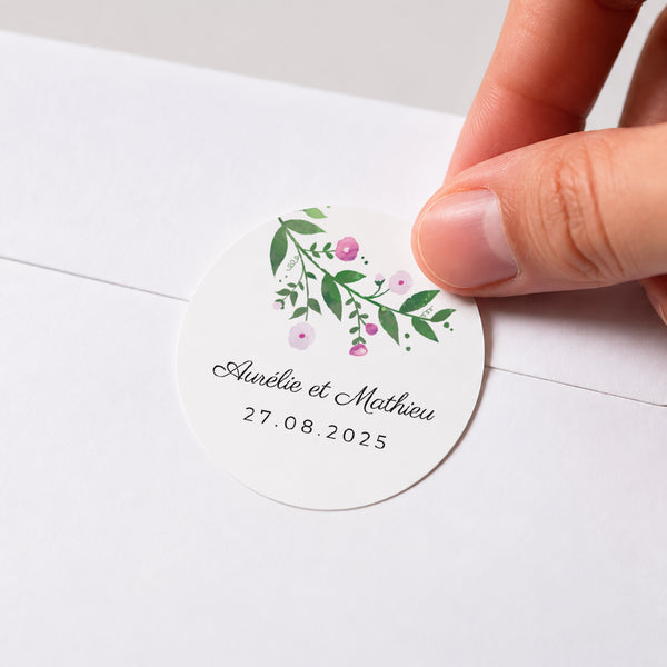 Sticker Mariage Rond Nature en fête photo