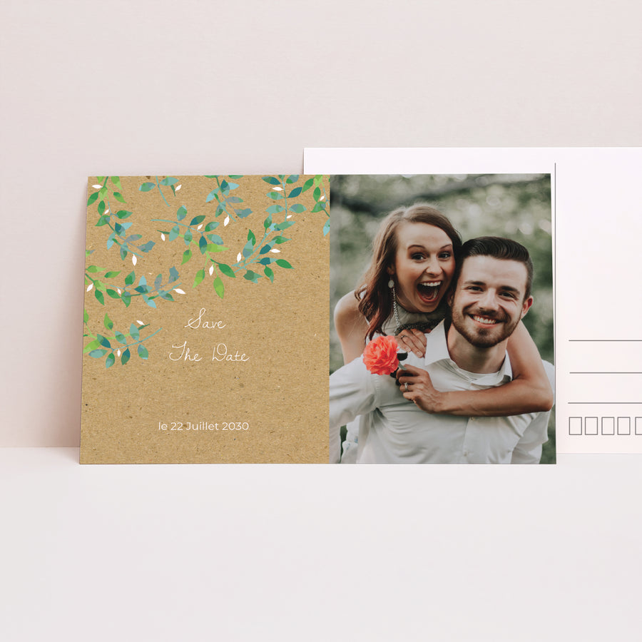Save the date Mariage Paysage Nature & Kraft photo
