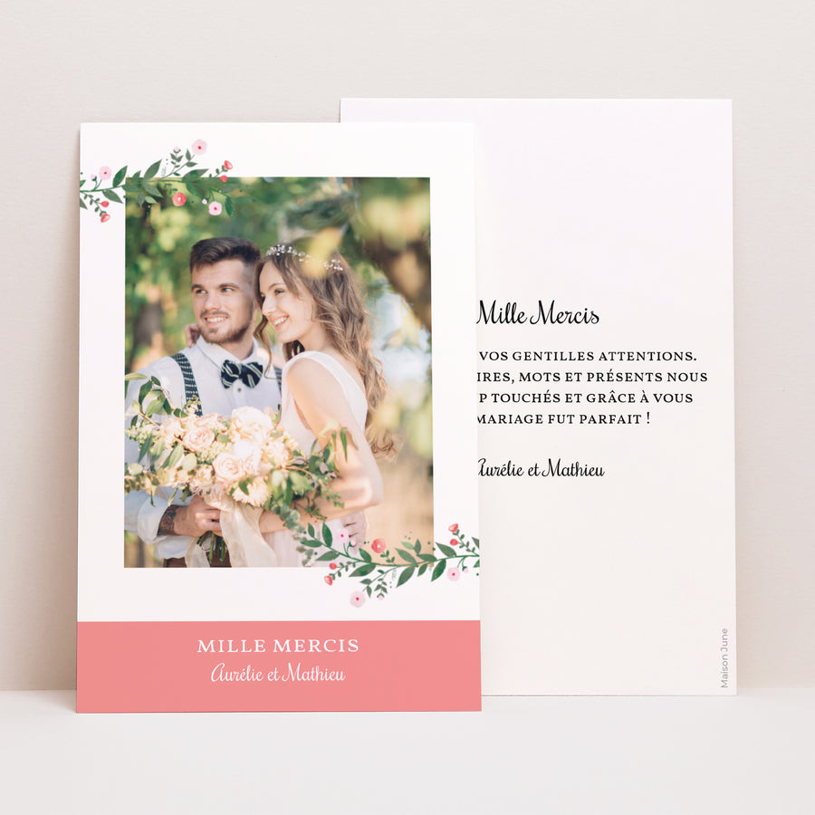 Remerciements Mariage Portrait Fleurs d'été II photo
