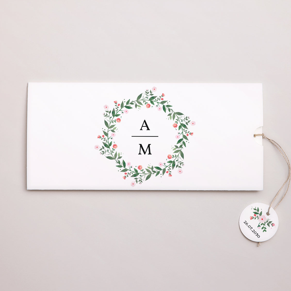 Faire-part Mariage Pochette 2 cartes, étiquette Fleurs d'été II photo N° 1
