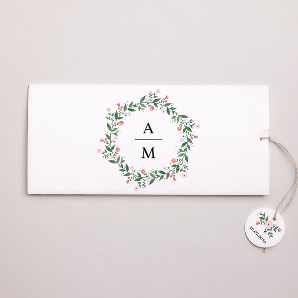 Faire-part Mariage Pochette 2 cartes, étiquette Fleurs d'été II photo