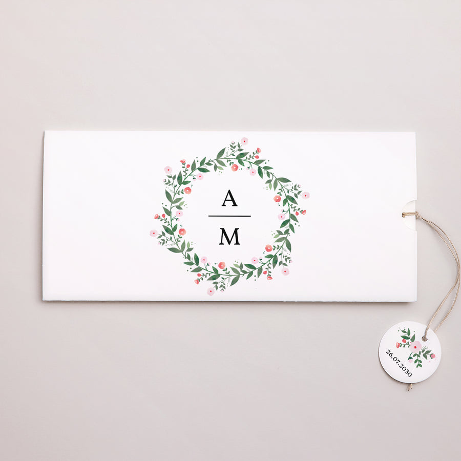 Faire-part Mariage Pochette 2 cartes, étiquette Fleurs d'été II photo