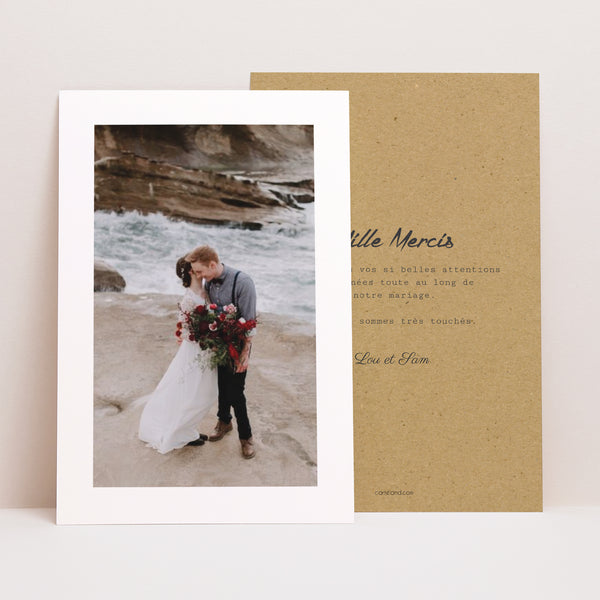 Remerciements Mariage Portrait Traits & Kraft photo