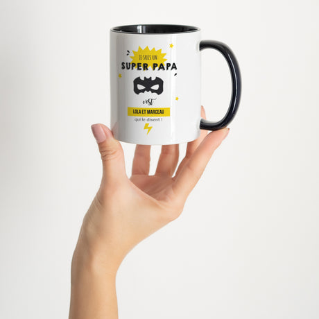 Mug Objets Noir Super Dad