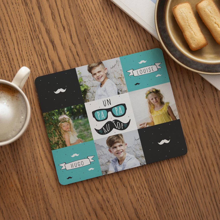 Tapis de souris Objets Rectangle Papa moustache photo