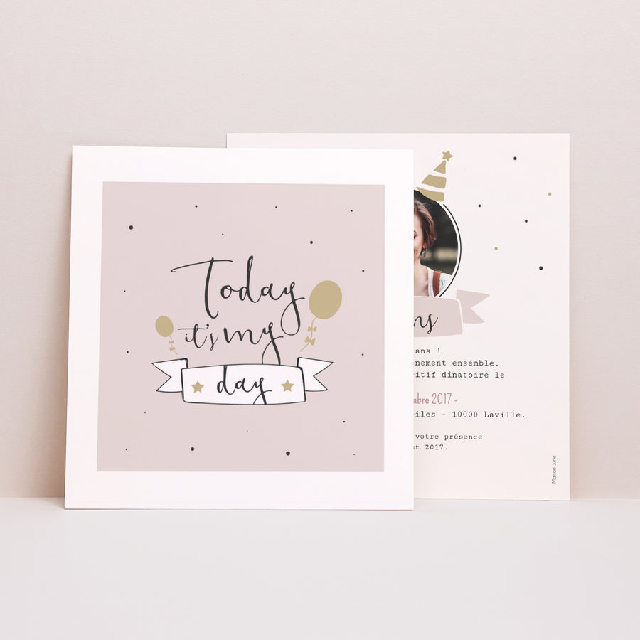 Invitations Anniversaire Adulte Carré Jour de gloire photo
