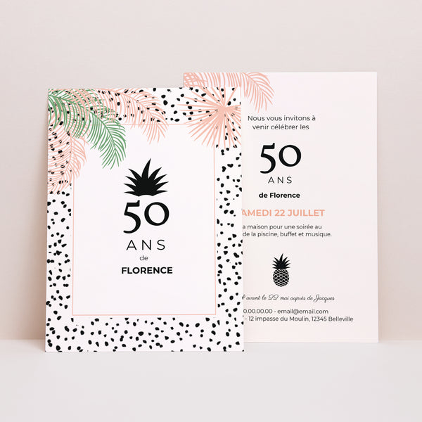Invitations Anniversaire Adulte Portrait Sous les palmiers photo