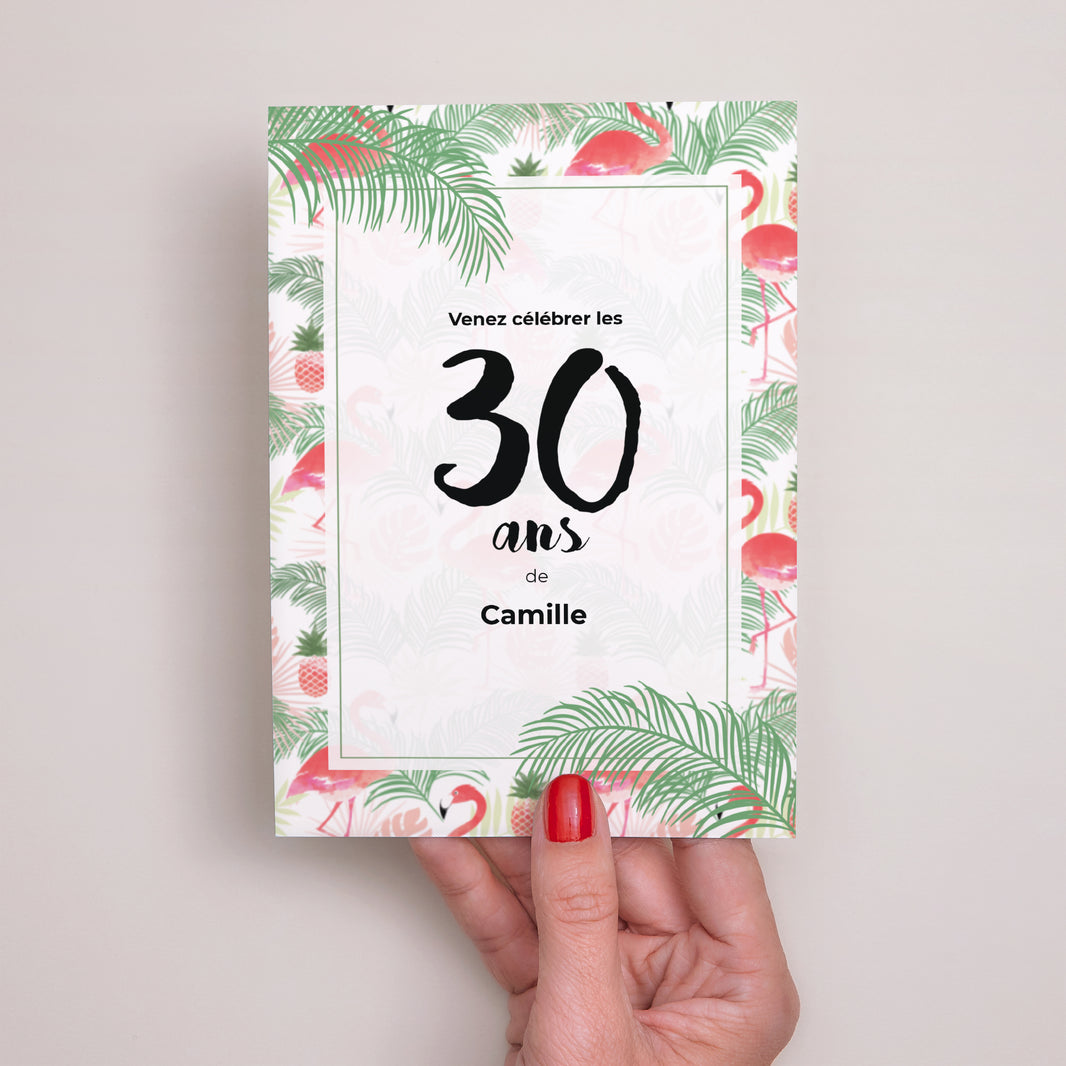 Invitations Anniversaire Adulte Portrait Tropical Drink photo N° 2