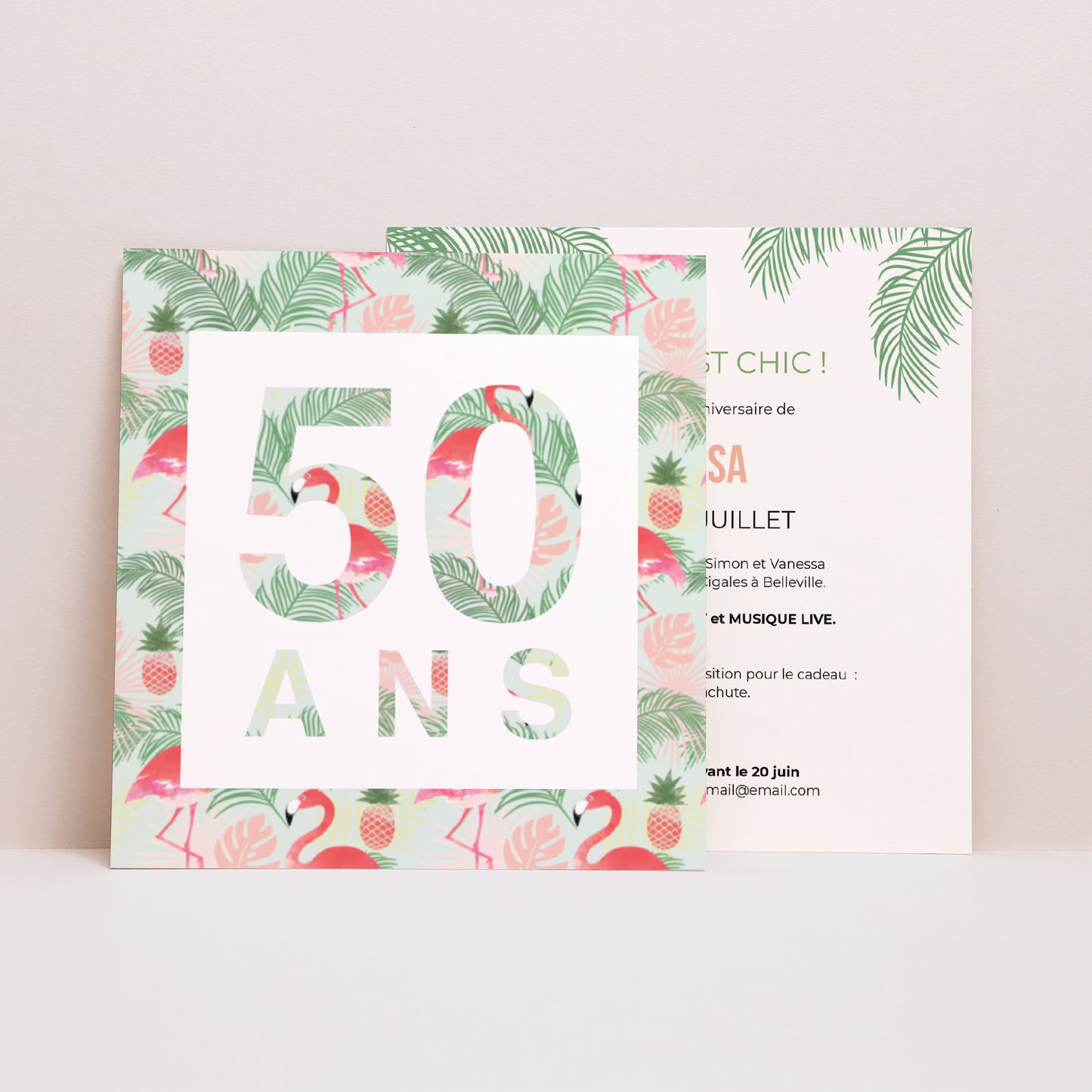 Invitations Anniversaire Adulte Carré Tropical Party photo N° 1