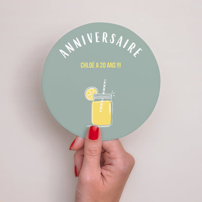 Invitations Anniversaire Adulte Rond Bar à limonade photo N° 2