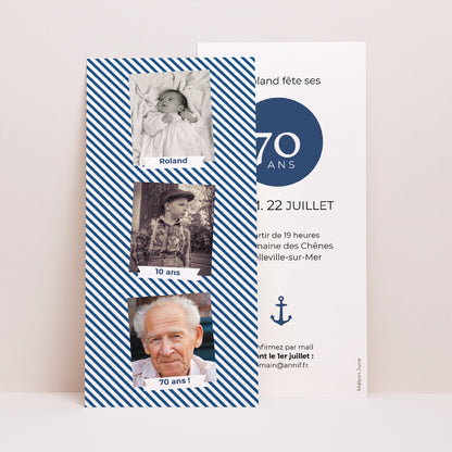 Invitations Anniversaire Adulte Panoramique portrait Etapes de vie photo N° 1