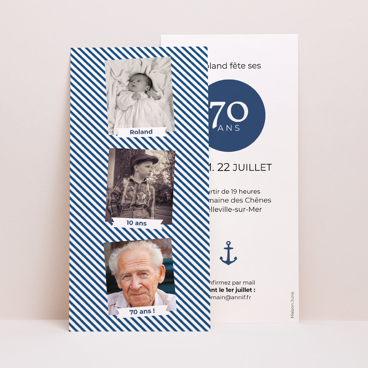 Invitations Anniversaire Adulte Panoramique portrait Etapes de vie photo