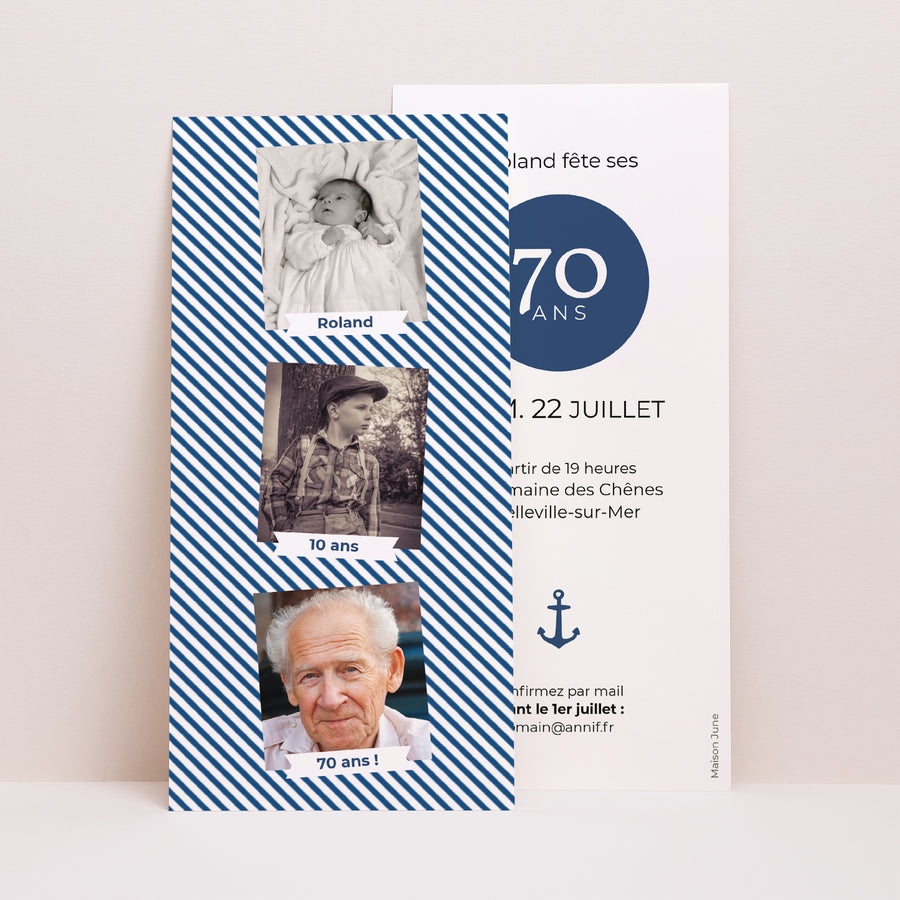 Invitations Anniversaire Adulte Panoramique portrait Etapes de vie photo