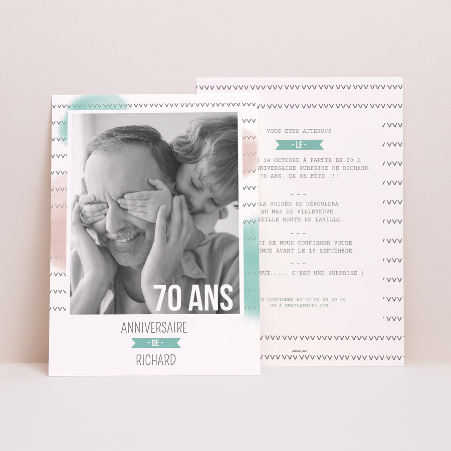 Invitations Anniversaire Adulte Portrait Photo d'anniversaire photo