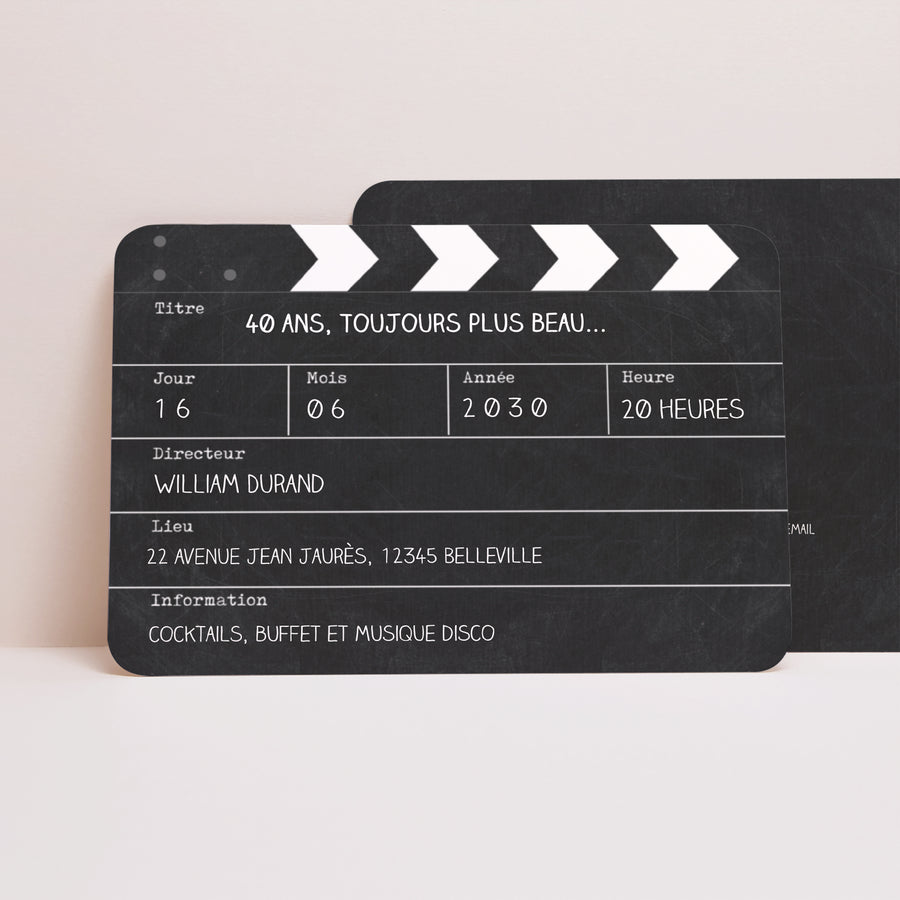 Invitations Anniversaire Adulte Paysage, bords arrondis Le film de l'année photo
