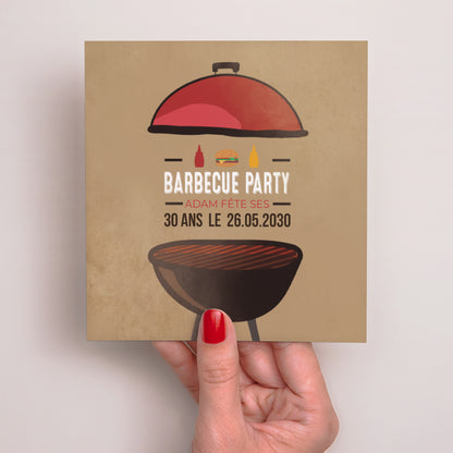 Invitations Anniversaire Adulte Carré Grillades Party photo N° 2