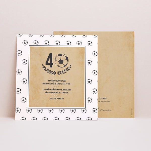 Invitations Anniversaire Adulte Carré Football party photo