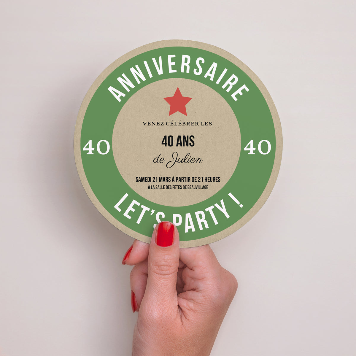 Invitations Anniversaire Adulte Rond Bière Allemande photo N° 2