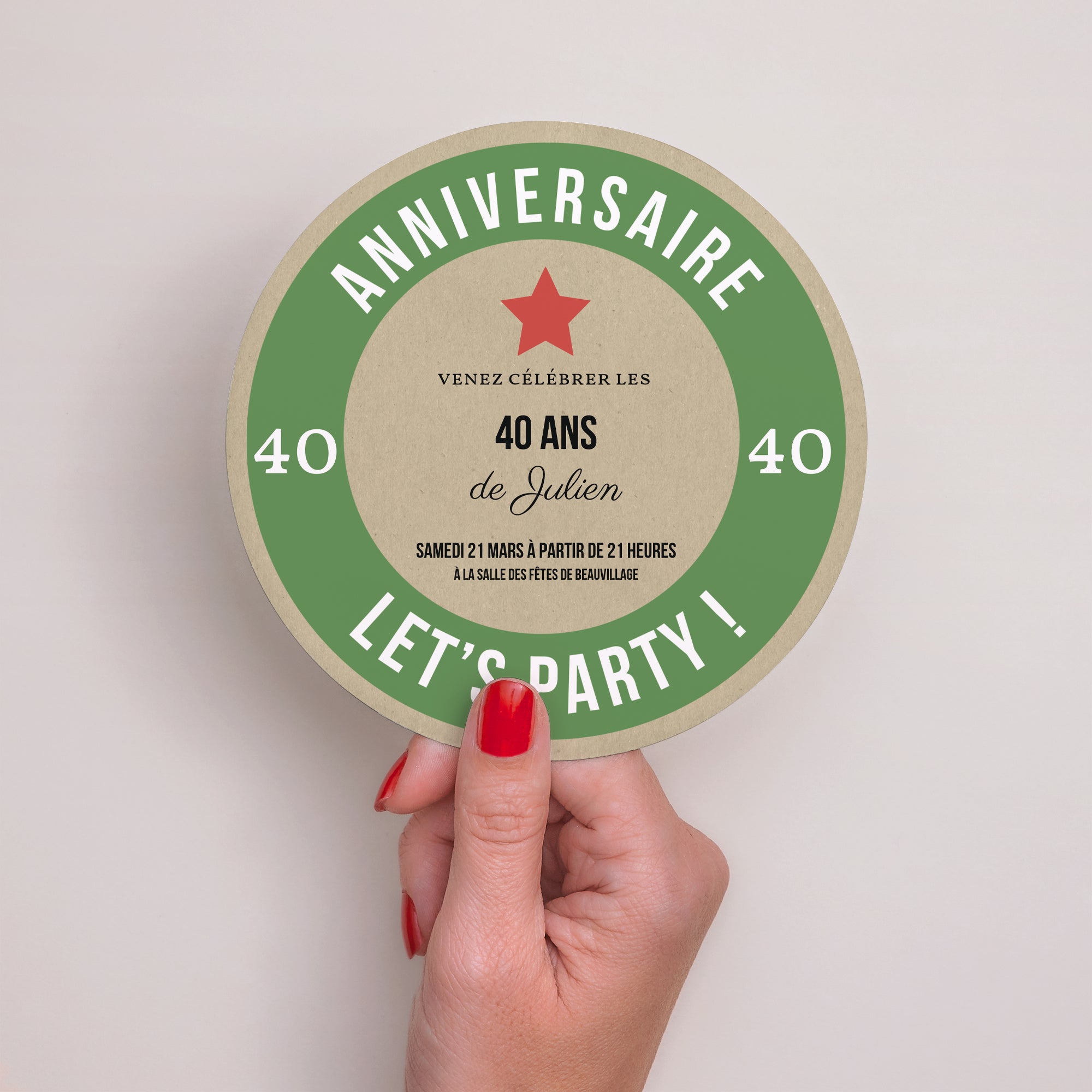 Invitations Anniversaire Adulte Rond Bière Allemande photo N° 2