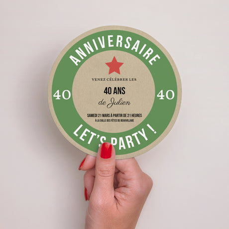 Invitations Anniversaire Adulte Rond Bière Allemande