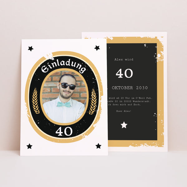 Invitations Anniversaire Adulte Portrait Craft Beer photo