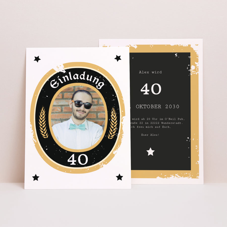 Invitations Anniversaire Adulte Portrait Craft Beer photo