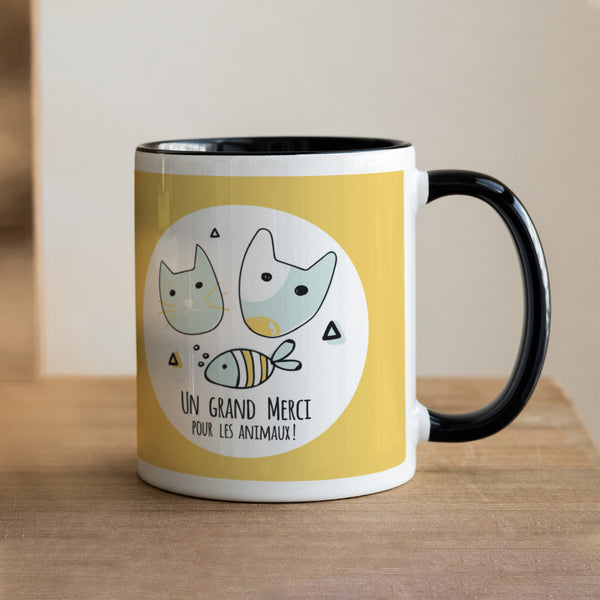 Mug Objets Noir Merci pour les Animaux ! photo