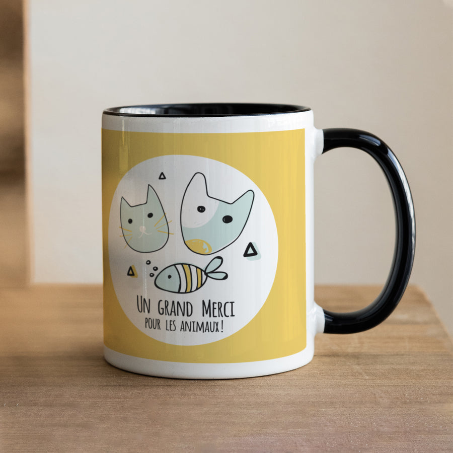 Mug Objets Noir Merci pour les Animaux ! photo