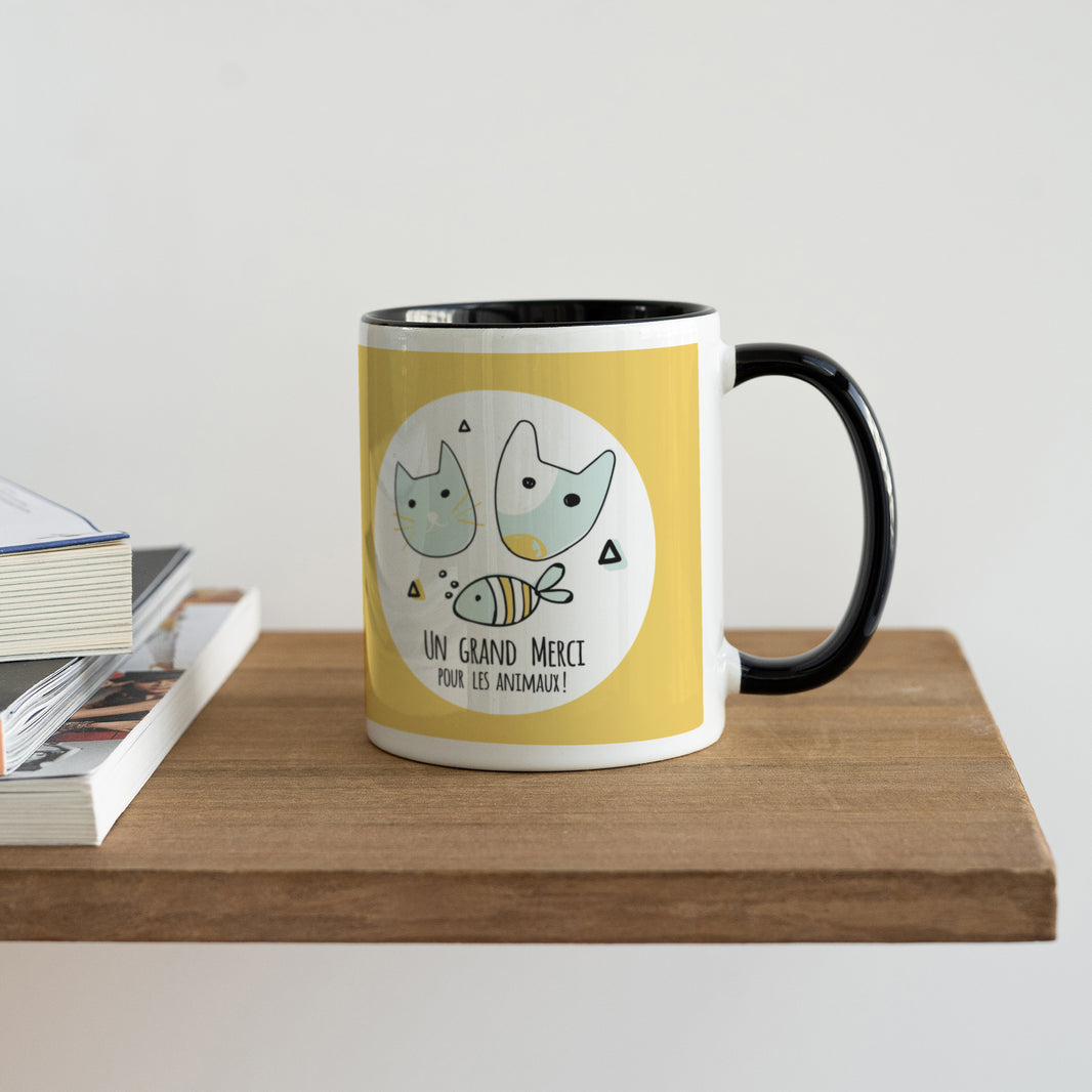 Mug Objets Noir Merci pour les Animaux ! photo N° 4