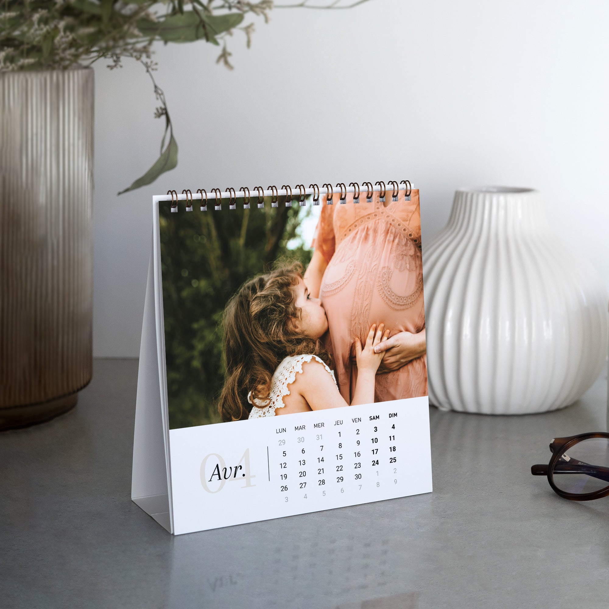 Calendrier Fin d'année Bureau, chevalet Famille chérie photo N° 2