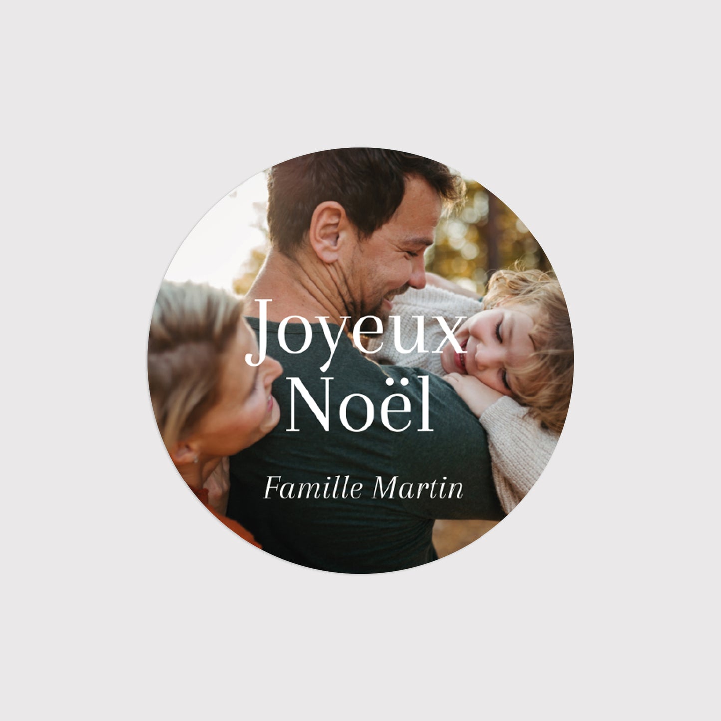 Sticker Fin d'année Rond Famille chérie photo N° 2