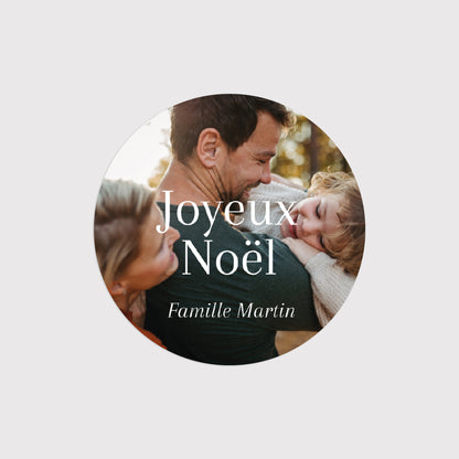 Sticker Fin d'année Rond Famille chérie photo N° 2