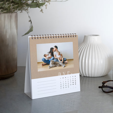 Calendrier Fin d'année Bureau, chevalet Portraits de famille
