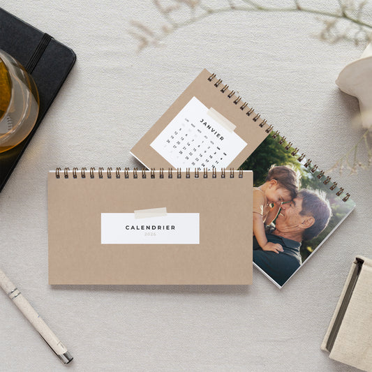 Calendrier Fin d'année Bureau, paysage Kraft & Photos photo