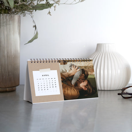 Calendrier Fin d'année Bureau, paysage Kraft & Photos