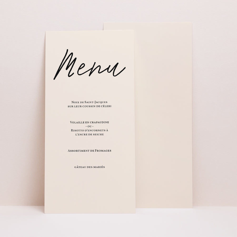 Menu Mariage Panoramique portrait Ils se disent Oui ! photo