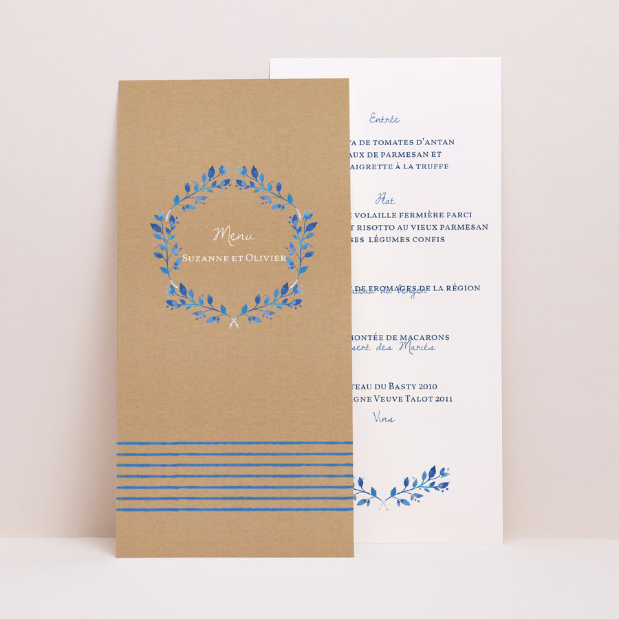 Menu Mariage Panoramique portrait Accents méditérannéens photo